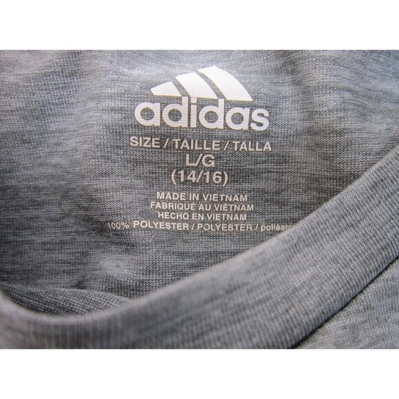 Adidas Boys' Short Sleeve Logo Tee T-Shirt, Dark Gray, Large - Picture 4 of 4